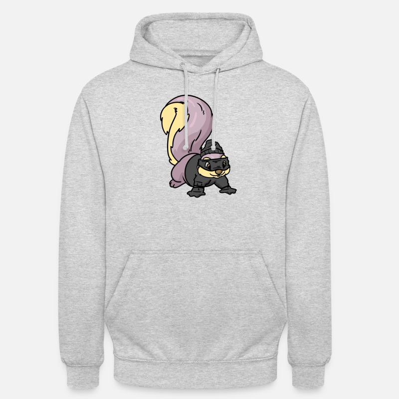 Voleur d'écureuil, croissant - Sweat-shirt à capuche unisexe - gris clair chiné
