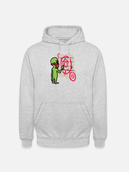 Alien vandalism - Unisex Hoodie - light heather grey