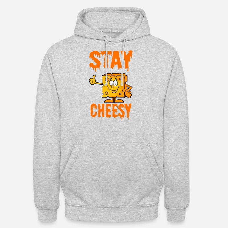 Restez fromage au fromage - Sweat-shirt à capuche unisexe - gris clair chiné