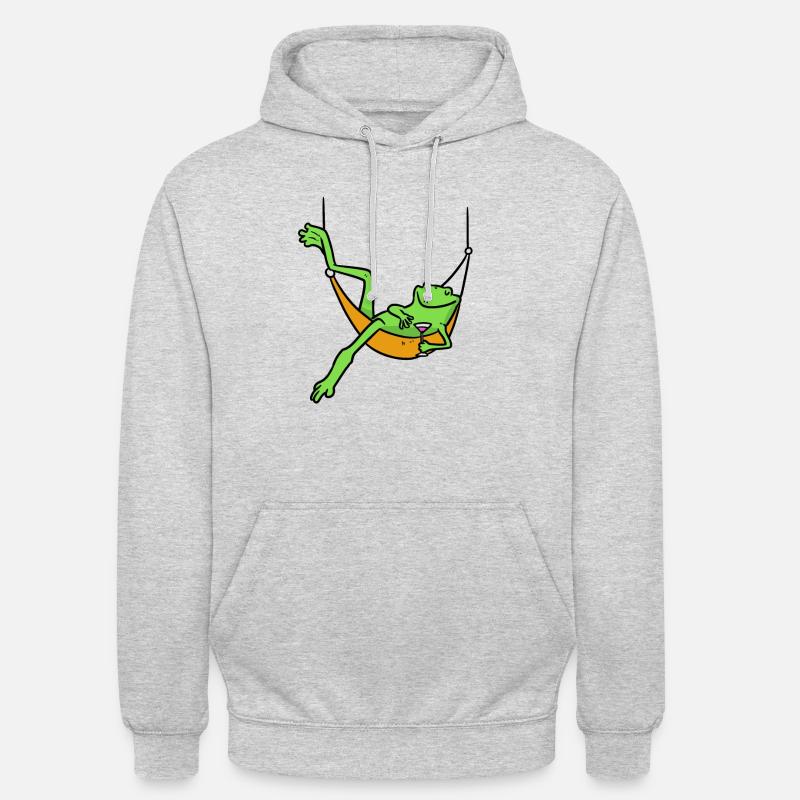 Grenouille préférée hamac grenouille préférée - Sweat-shirt à capuche unisexe - gris clair chiné
