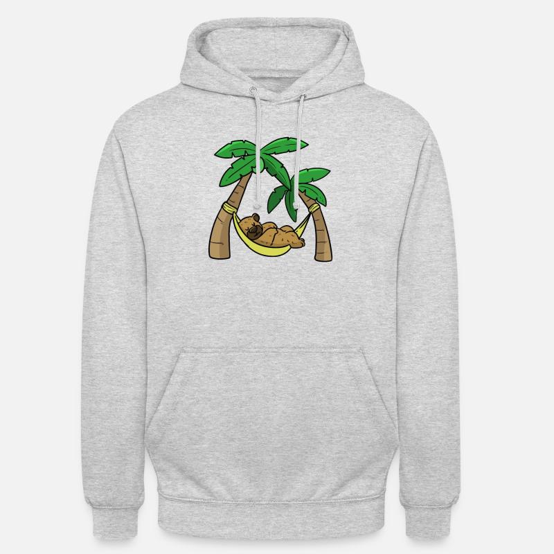 Bear hammock Bär Hängematte - Unisex Hoodie - Hellgrau meliert
