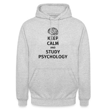 Restez calme et étudiez la psychologie - Sweat-shirt à capuche unisexe - gris clair chiné - Devant - Alina (178cm) & Michal (187cm)