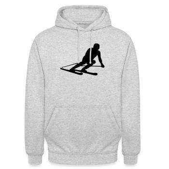 ski skier skiing - Unisex Hoodie - Hellgrau meliert - Vorne - Alina (178cm) & Michal (187cm)