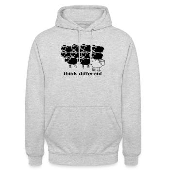 Think different - Unisex Hoodie - Hellgrau meliert - Vorne - Alina (178cm) & Michal (187cm)