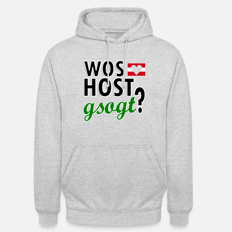 Dialecte Dialecte Autrichien - Sweat-shirt à capuche unisexe - gris clair chiné