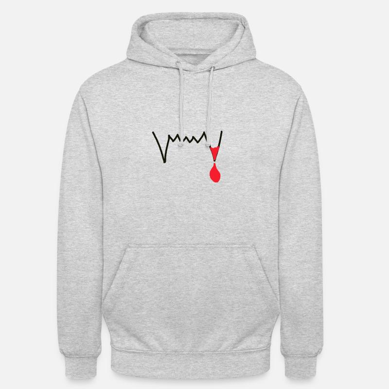 Vampire teeth Vampire bite Vampire - Unisex Hoodie - light heather grey