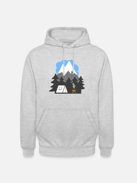 NATURE TENTS MOUNTAINS HEAVEN - Unisex Hoodie - light heather grey