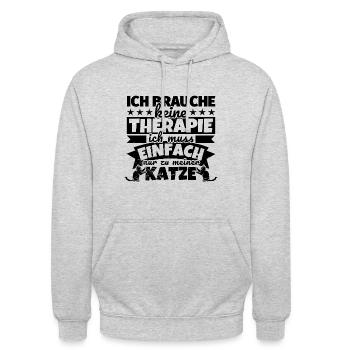 Katze Katzenliebhaber lustig Katzenmama - Unisex Hoodie - Hellgrau meliert - Vorne - Alina (178cm) & Michal (187cm)