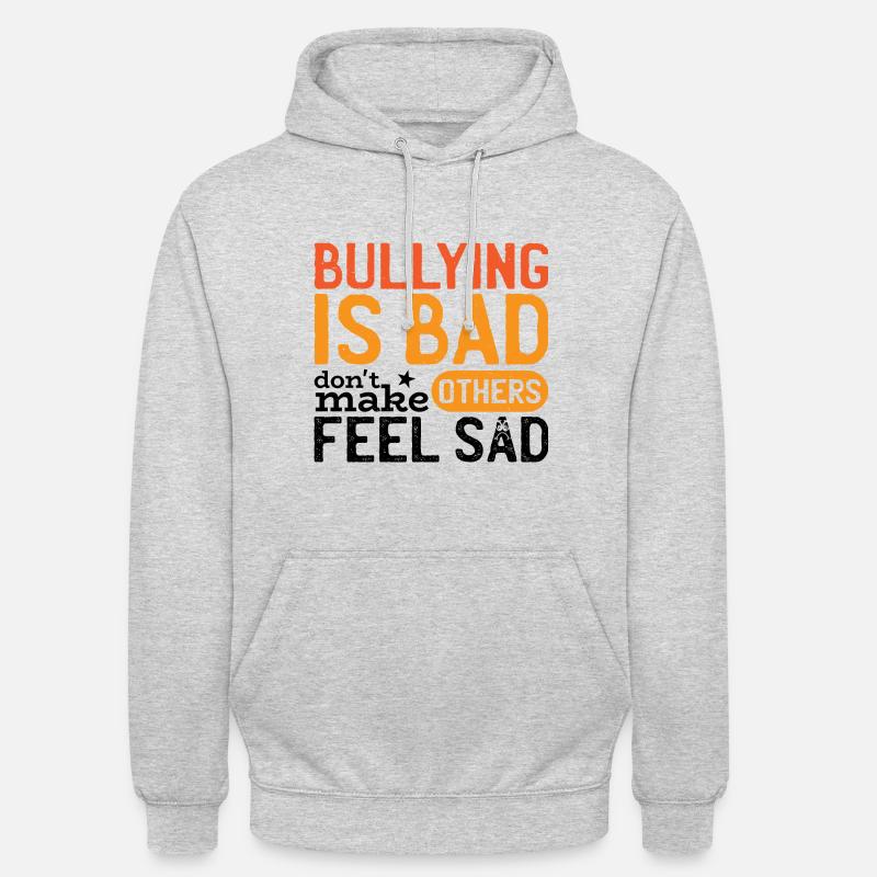 Mobbing ist schlimm - Unisex Hoodie - Hellgrau meliert