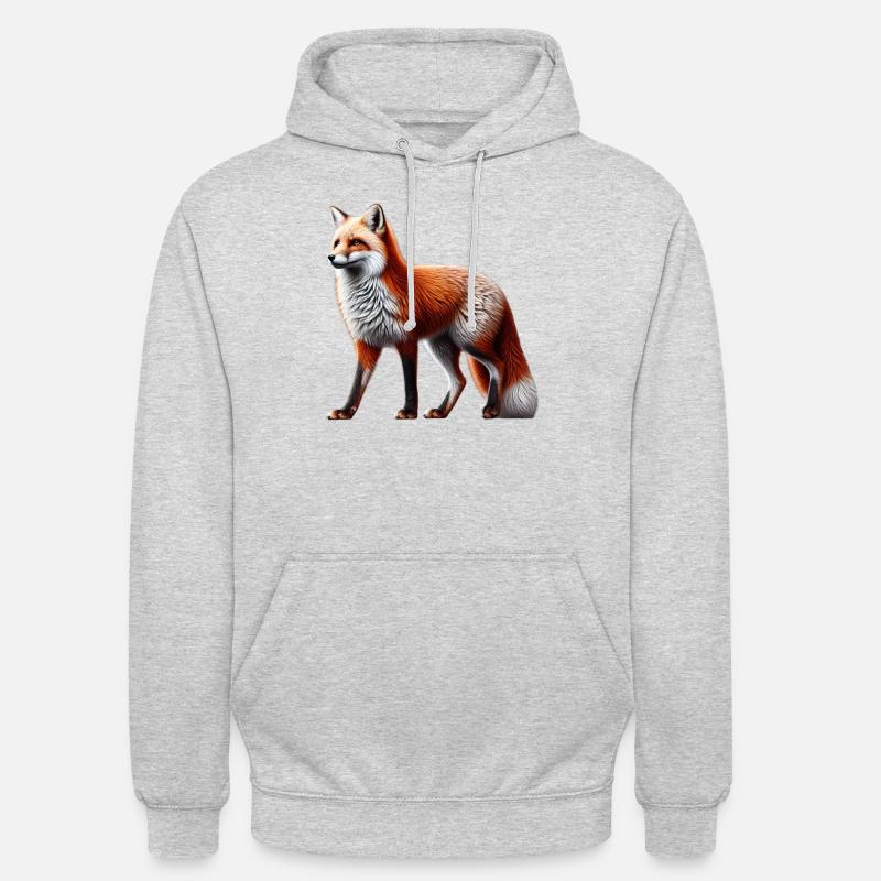 Fuchs - Unisex Hoodie - Hellgrau meliert