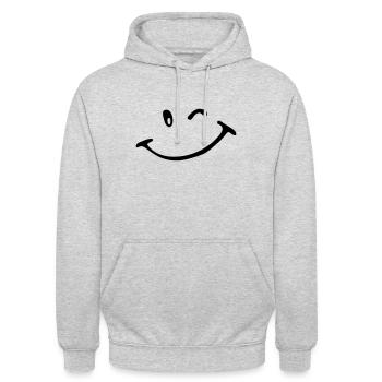 clin d’œil - Sweat-shirt à capuche unisexe - gris clair chiné - Devant - Alina (178cm) & Michal (187cm)