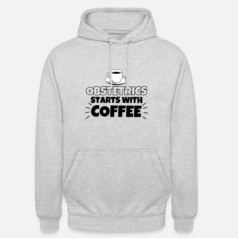 Obstétrique Café drôle sort - Sweat-shirt à capuche unisexe - gris clair chiné
