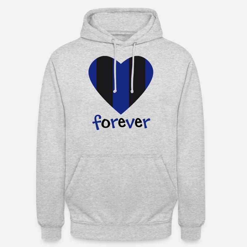cuore nerazzurro forever 2 - Felpa con cappuccio unisex - grigio chiaro melange