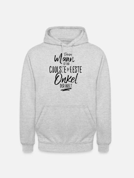 onkel der Beste (s) - Unisex Hoodie - Hellgrau meliert