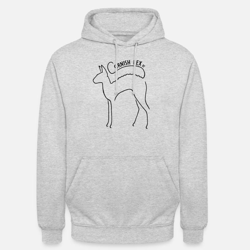 Cornish rex ry logo noir - Sweat-shirt à capuche unisexe - gris clair chiné