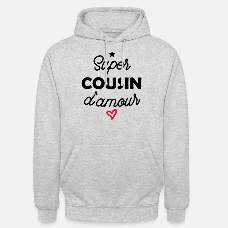 super cousin d amour - Sweat-shirt à capuche unisexe - gris clair chiné