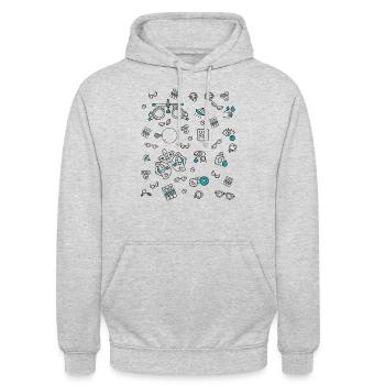 Augenoptiker, Augenoptiker, Linsenoptiker, Augenoptiker - Unisex Hoodie - Hellgrau meliert - Vorne - Alina (178cm) & Michal (187cm)