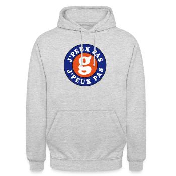 J'peux pas G j'peux pas - Sweat-shirt à capuche unisexe - gris clair chiné - Devant - Alina (178cm) & Michal (187cm)