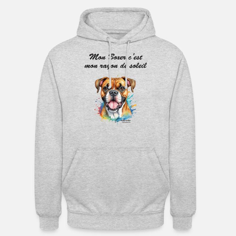 Boxer rayon de soleil - Sweat-shirt à capuche unisexe - gris clair chiné