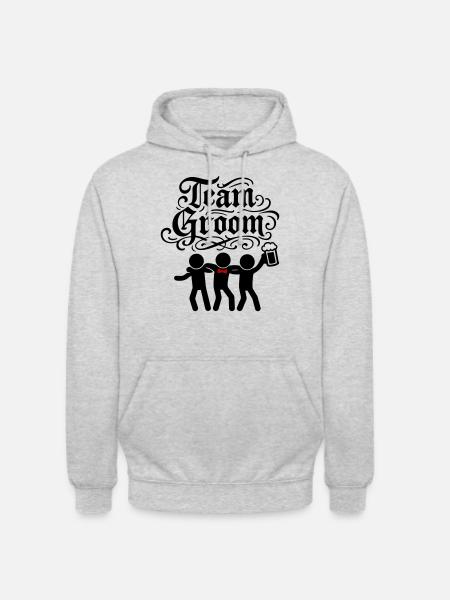 Team Groom Hen Party - Unisex Hoodie - light heather grey