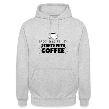 Biochemistry coffee funny saying - Unisex Hoodie - light heather grey - Front - Alina (178cm) & Michal (187cm)