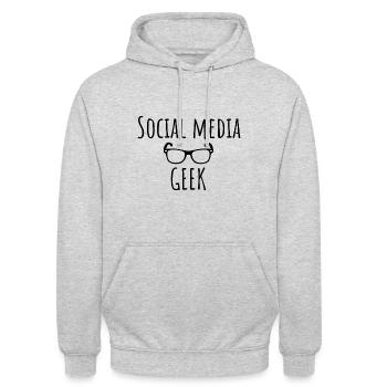 Les réseaux sociaux drôle - Social Media Gee - Sweat-shirt à capuche unisexe - gris clair chiné - Devant - Alina (178cm) & Michal (187cm)