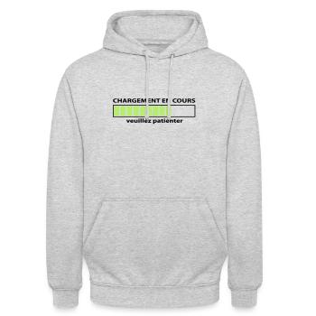 loading in progress, loading - Unisex Hoodie - light heather grey - Front - Alina (178cm) & Michal (187cm)