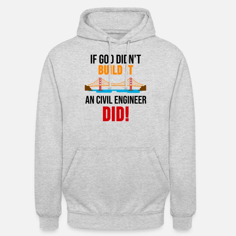 Ingénieur de construction cadeau de profession de construction pont pont - Sweat-shirt à capuche unisexe - gris clair chiné