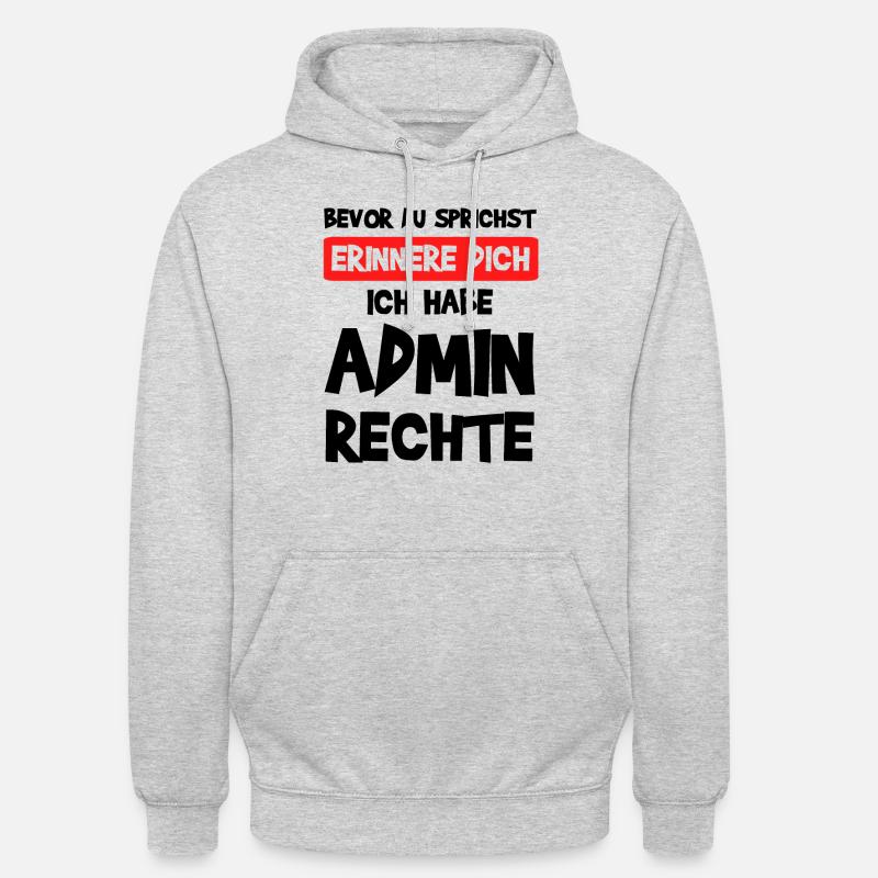 System Admin Administratoren Computer Geschenk - Unisex Hoodie - Hellgrau meliert