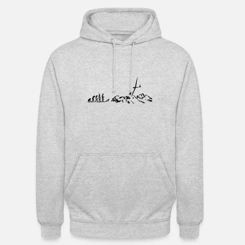 evolution planeurs - Sweat-shirt à capuche unisexe - gris clair chiné