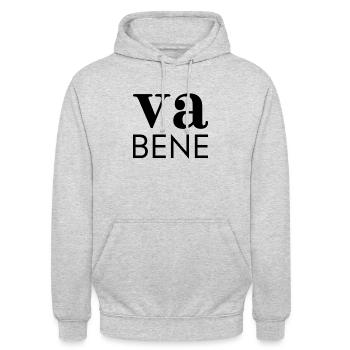 Va Bene - Sweat-shirt à capuche unisexe - gris clair chiné - Devant - Alina (178cm) & Michal (187cm)