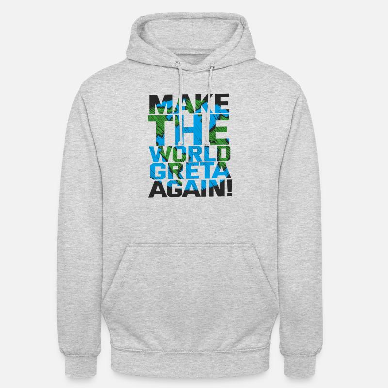 Make the World Greta again - Unisex Hoodie - Hellgrau meliert