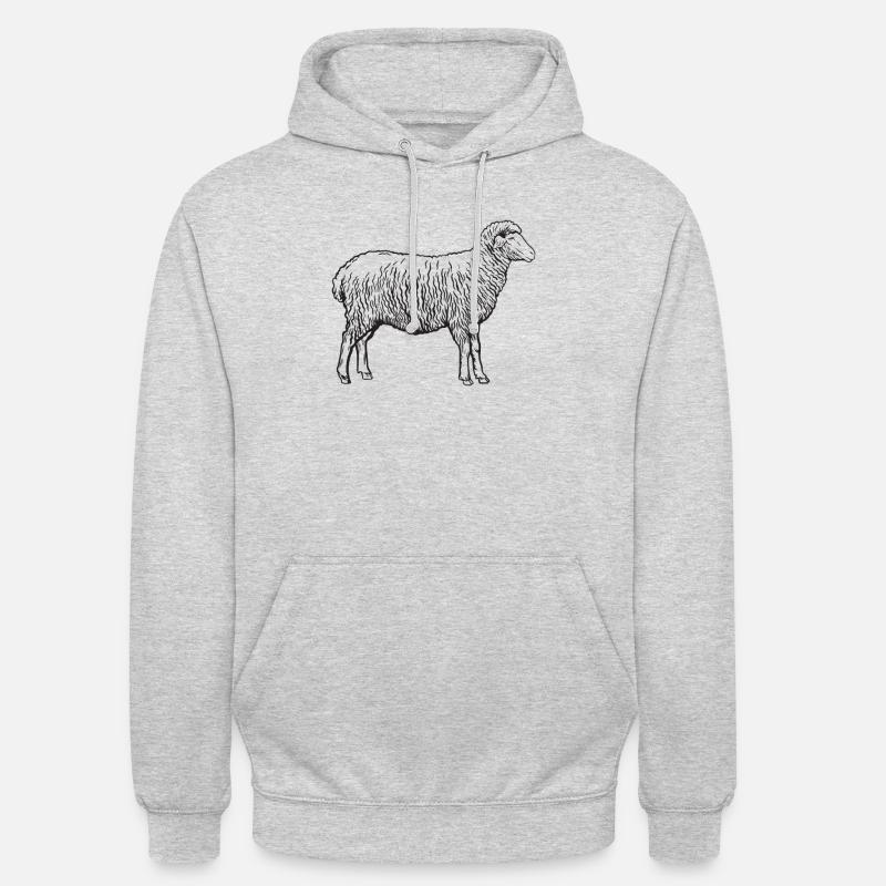 Schaf Schafe Lamm Schäfer Silhouette Geschenk - Unisex Hoodie - Hellgrau meliert
