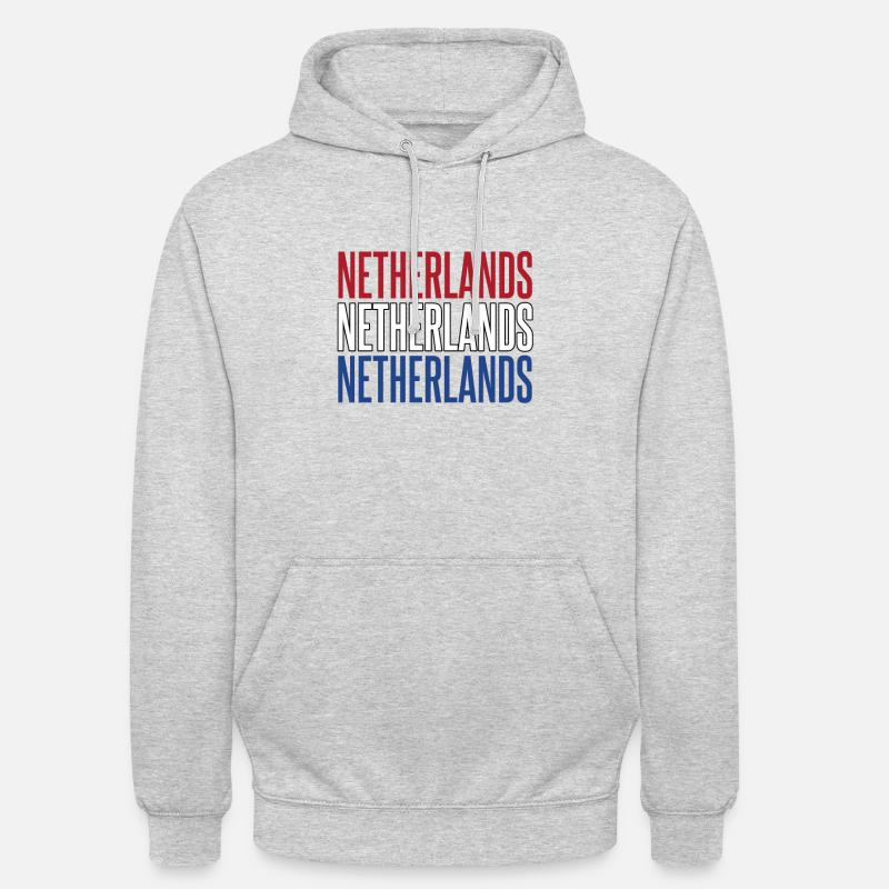 Pays-Bas / Pays-Bas - Sweat-shirt à capuche unisexe - gris clair chiné