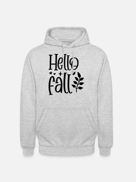 11 bonjour l’automne - Sweat-shirt à capuche unisexe - gris clair chiné