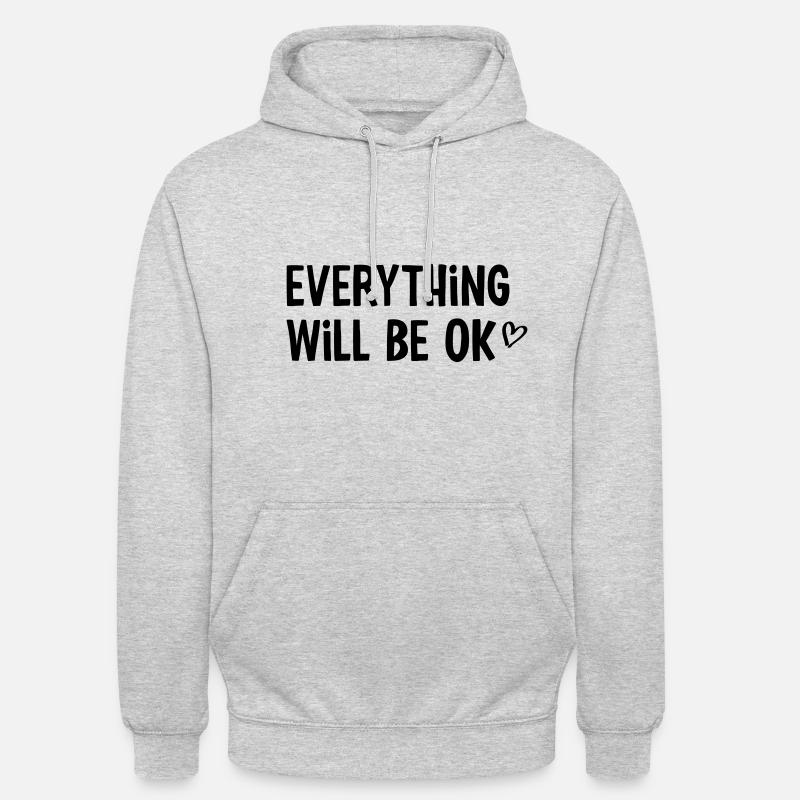Everything will be ok - Unisex Hoodie - Hellgrau meliert