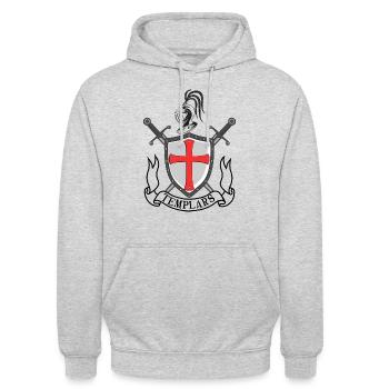 Ritter - Unisex Hoodie - Hellgrau meliert - Vorne - Alina (178cm) & Michal (187cm)
