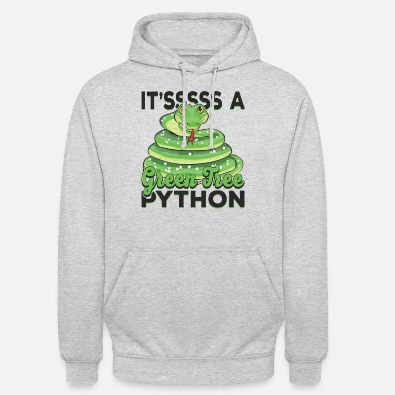 It'sssss a Green Tree Python - Unisex Hoodie - light heather grey