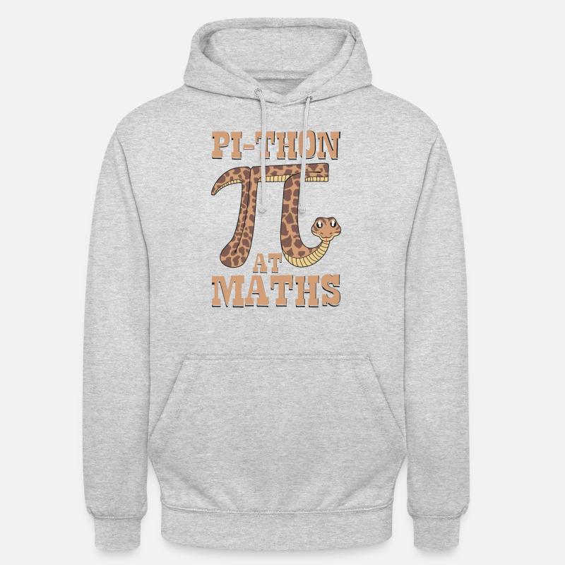 Pi-thon en maths - Sweat-shirt à capuche unisexe - gris clair chiné