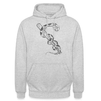 Serpent - Sweat-shirt à capuche unisexe - gris clair chiné - Devant - Alina (178cm) & Michal (187cm)