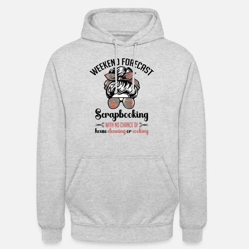 Scrapbook Week-end Prévisions Scrapbooking - Sweat-shirt à capuche unisexe - gris clair chiné
