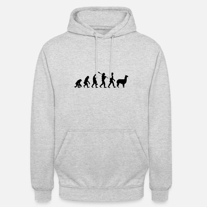 Evolution Alpaca funny gift idea South America - Unisex Hoodie - light heather grey