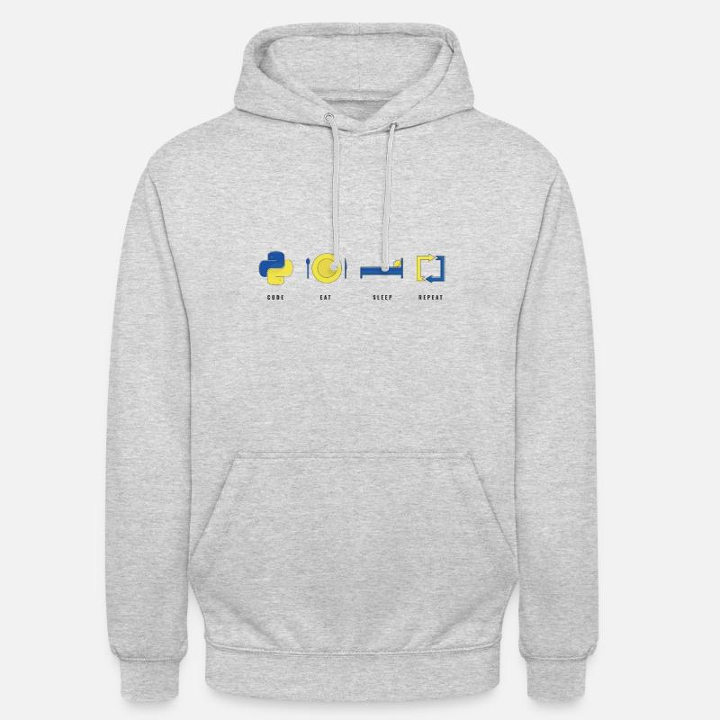 CODER PYTHON LIFE - Sweat-shirt à capuche unisexe - gris clair chiné