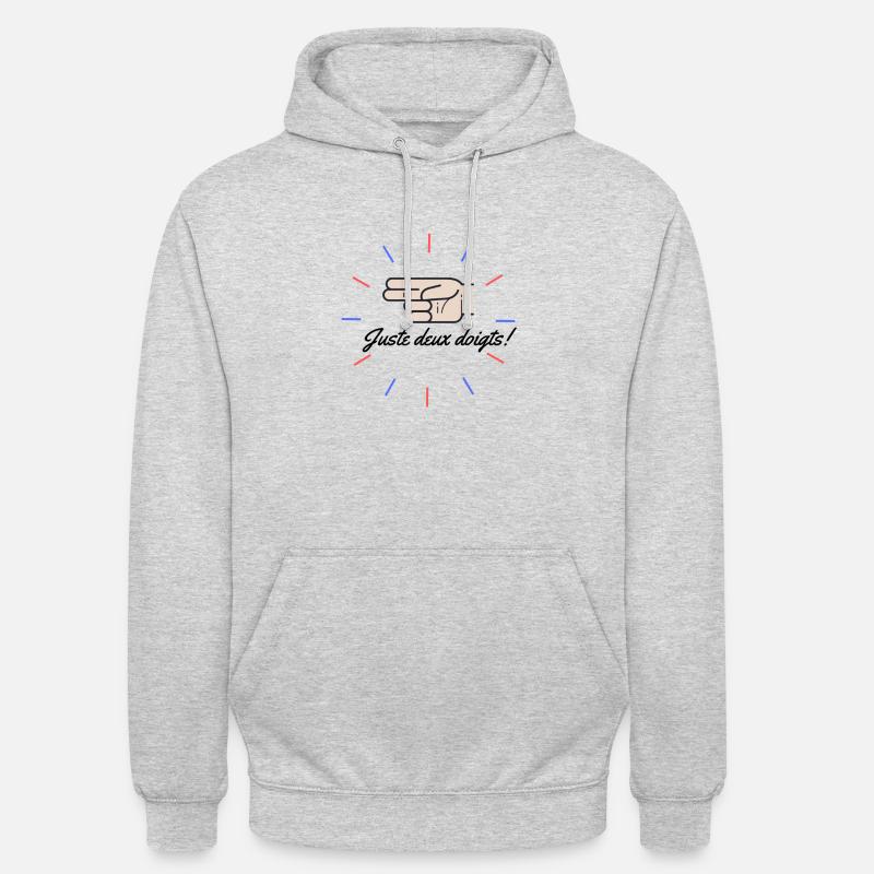 Juste deux doigts ! - Sweat-shirt à capuche unisexe - gris clair chiné