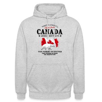 Canada - Polar Bear - Canada Flag - Unisex Hoodie - light heather grey - Front - Alina (178cm) & Michal (187cm)