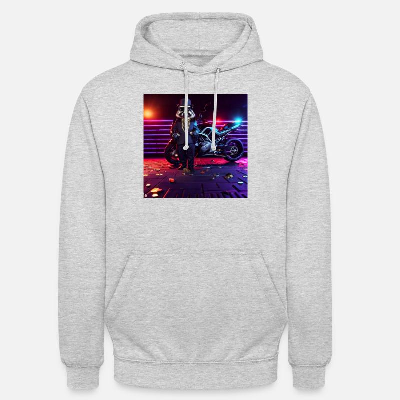 Mapache gángster - Sudadera con capucha unisex - gris claro jaspeado