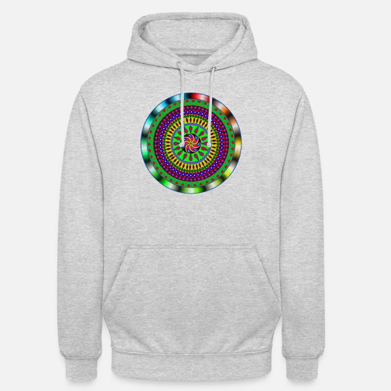Mandala - Sweat-shirt à capuche unisexe - gris clair chiné