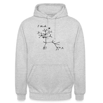 Baum des Lebens - Unisex Hoodie - Hellgrau meliert - Vorne - Alina (178cm) & Michal (187cm)