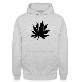 leaf 19 - Unisex Hoodie - Hellgrau meliert - Vorne - Alina (178cm) & Michal (187cm)