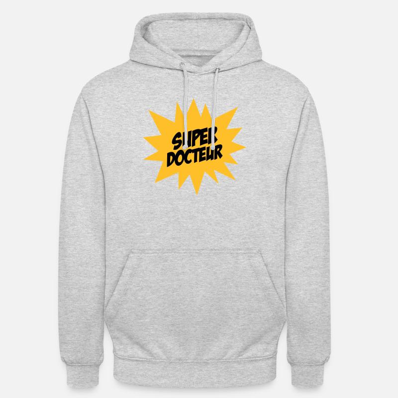Super docteur ! - Sweat-shirt à capuche unisexe - gris clair chiné